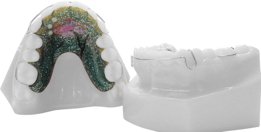 Hawley Retainer with C-Clasps on Molars